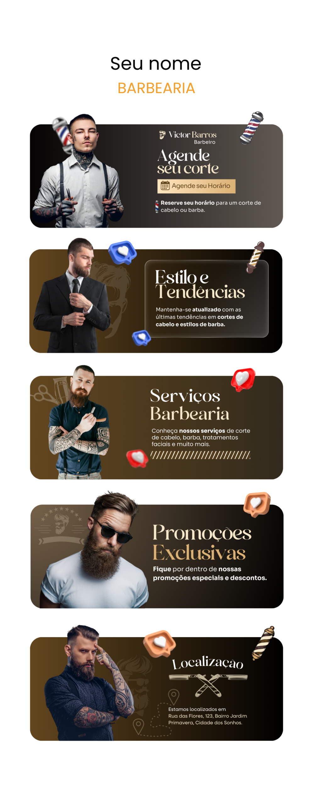 MODELO 5 - BARBEARIA - LINK DA BIO